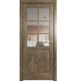 Дверь межкомнатная Future-638 ПВХ, Дуб Винчестер трюфель, остекленная, прозрачное, царговая