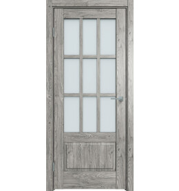 Дверь межкомнатная Future-641 ПВХ, Дуб винчестер серый, остекленная, сатинат белый, царговая