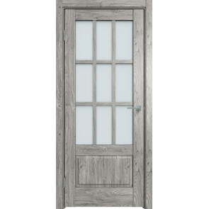 Дверь межкомнатная Future-641 ПВХ Дуб винчестер серый, остекленная, сатинат белый, царговая