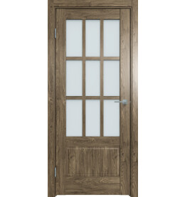 Дверь межкомнатная Future-641 ПВХ, Дуб Винчестер трюфель, остекленная, сатинат белый, царговая