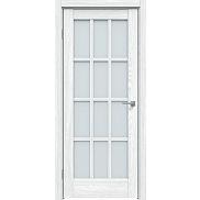 Дверь межкомнатная Future-642 ПВХ Дуб патина серый, остекленная, сатинат белый, кромка нет, царговая