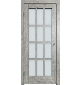 Дверь межкомнатная Future-642 ПВХ, Дуб винчестер серый, остекленная, сатинат белый, царговая
