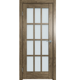 Дверь межкомнатная Future-642 ПВХ, Дуб Винчестер трюфель, остекленная, сатинат белый, царговая