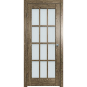 Дверь межкомнатная Future-642 ПВХ Дуб Винчестер трюфель, остекленная, сатинат белый, царговая