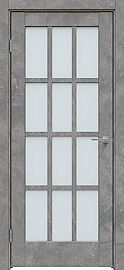 Дверь межкомнатная  "Future-642"  Бетон темно-серый стекло Сатинато белое
