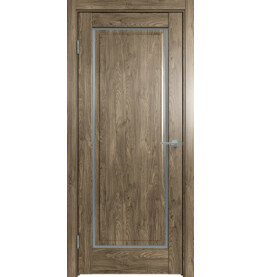 Дверь межкомнатная Future-651 ПВХ, Дуб Винчестер трюфель, остекленная, сатинат белый, царговая