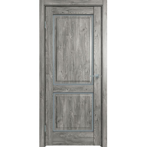 Дверь межкомнатная Future-652 ПВХ Дуб винчестер серый, остекленная, сатинат белый, царговая