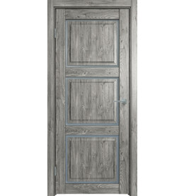 Дверь межкомнатная Future-653 ПВХ, Дуб винчестер серый, остекленная, сатинат белый, царговая