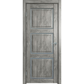 Дверь межкомнатная Future-653 ПВХ Дуб винчестер серый, остекленная, сатинат белый, царговая