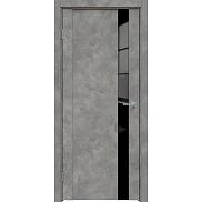 Дверь межкомнатная "Future-655" Бетон тёмно-серый, стекло Лакобель черное