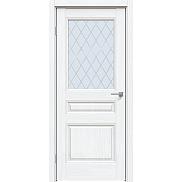 Дверь межкомнатная "Future-663" Дуб серена белый кристалл, стекло Ромб
