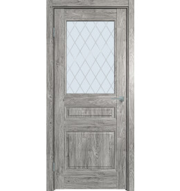 Дверь межкомнатная Future-663 ПВХ, Дуб винчестер серый, остекленная, ромб, царговая