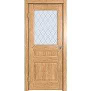Дверь межкомнатная Future-663 ПВХ, Дуб Винчестер светлый, остекленная, ромб, царговая