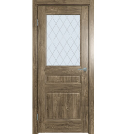 Дверь межкомнатная Future-663 ПВХ, Дуб Винчестер трюфель, остекленная, ромб, царговая