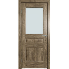 Дверь межкомнатная Future-663 ПВХ Дуб Винчестер трюфель, остекленная, сатинат белый, царговая