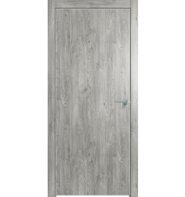 Дверь межкомнатная Future-701 ПВХ, Дуб винчестер серый, глухая, кромка алюминиевая матовый хром, каркасно-щитовая