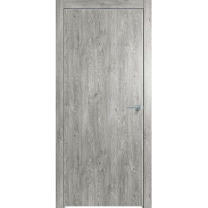 Дверь межкомнатная Future-701 ПВХ Дуб винчестер серый, глухая, кромка алюминиевая матовый хром, каркасно-щитовая