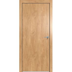 Дверь межкомнатная Future-701 ПВХ Дуб Винчестер светлый, без вставки, глухая, кромка алюминиевая черная матовая, каркасно-щитовая