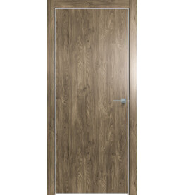 Дверь межкомнатная Future-701 ПВХ, Дуб Винчестер трюфель, глухая, кромка алюминиевая матовый хром, каркасно-щитовая