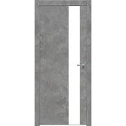 Дверь межкомнатная  "Future-703" Бетон темно-серый стекло Лакобель белый, кромка ABS
