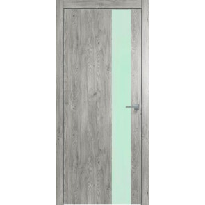 Дверь межкомнатная Future-703 ПВХ Дуб винчестер серый, лакобель белый, глухая, лакобель белый, каркасно-щитовая