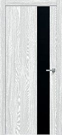 Дверь межкомнатная "Future-703" Дуб патина серый, вставка Лакобель чёрный, кромка-ABS