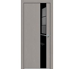 Дверь межкомнатная "Future-703" Дуб Серена каменно-серый, вставка Лакобель чёрный, кромка-чёрная матовая