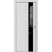 Дверь межкомнатная "Future-703" Дуб Серена светло-серый, вставка Лакобель чёрный, кромка-чёрная матовая