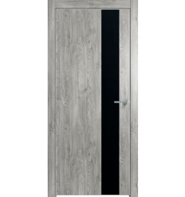 Дверь межкомнатная Future-703 ПВХ, Дуб винчестер серый, глухая, кромка алюминиевая матовый хром, каркасно-щитовая