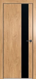 Дверь межкомнатная Future-703 ПВХ, Дуб Винчестер светлый, глухая, кромка алюминиевая черная матовая, каркасно-щитовая