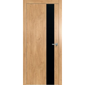 Дверь межкомнатная Future-703 ПВХ Дуб Винчестер светлый, лакобель чёрный, глухая, каркасно-щитовая