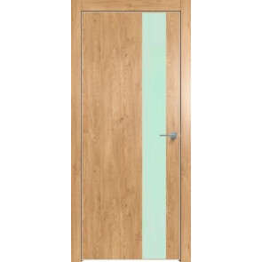 Дверь межкомнатная Future-703 ПВХ Дуб Винчестер светлый, лакобель белый, глухая, лакобель белый, кромка алюминиевая матовый хром, каркасно-щитовая