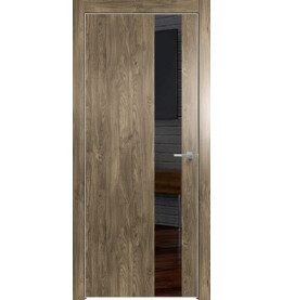 Дверь межкомнатная Future-703 ПВХ, Дуб Винчестер трюфель, глухая, кромка алюминиевая матовый хром, каркасно-щитовая