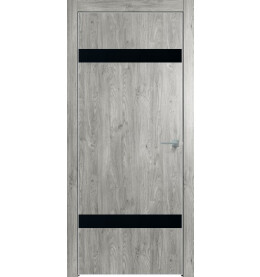 Дверь межкомнатная Future-704 ПВХ, Дуб винчестер серый, глухая, кромка алюминиевая матовый хром, каркасно-щитовая