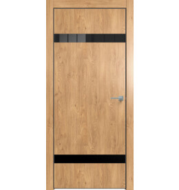 Дверь межкомнатная Future-704 ПВХ, Дуб Винчестер светлый, глухая, кромка алюминиевая черная матовая, каркасно-щитовая