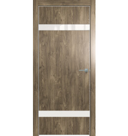 Дверь межкомнатная Future-704 ПВХ, Дуб Винчестер трюфель, глухая, кромка алюминиевая матовый хром, каркасно-щитовая