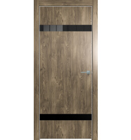 Дверь межкомнатная Future-704 ПВХ, Дуб Винчестер трюфель, глухая, кромка алюминиевая матовый хром, каркасно-щитовая