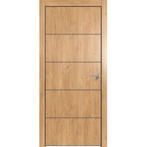 Дверь межкомнатная Future-706 ПВХ Дуб Винчестер светлый, глухая, 205* 88 *8, кромка алюминиевая черная матовая, каркасно-щитовая