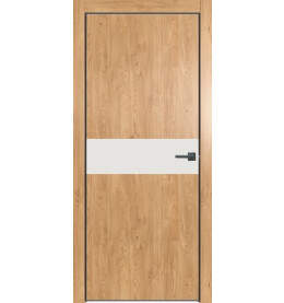 Дверь межкомнатная Future-707 ПВХ, Дуб Винчестер светлый, глухая, кромка алюминиевая черная матовая, каркасно-щитовая