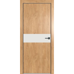 Дверь межкомнатная Future-707 ПВХ Дуб Винчестер светлый, белоснежно матовый, глухая, кромка алюминиевая черная матовая, каркасно-щитовая