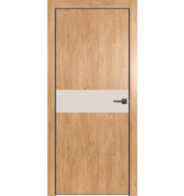 Дверь межкомнатная Future-707 ПВХ, Дуб Винчестер светлый, глухая, кромка алюминиевая черная матовая, каркасно-щитовая