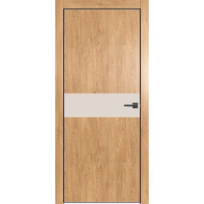 Дверь межкомнатная Future-707 ПВХ Дуб Винчестер светлый, магнолия, глухая, кромка алюминиевая черная матовая, каркасно-щитовая