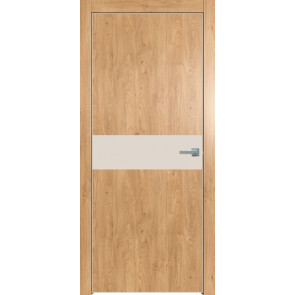 Дверь межкомнатная Future-707 ПВХ Дуб Винчестер светлый, магнолия, глухая, кромка алюминиевая матовый хром, каркасно-щитовая