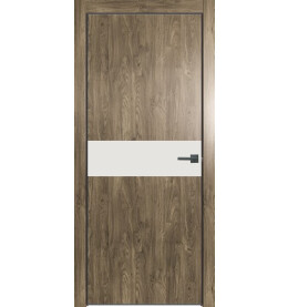 Дверь межкомнатная Future-707 ПВХ, Дуб Винчестер трюфель, глухая, кромка алюминиевая черная матовая, каркасно-щитовая