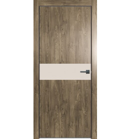 Дверь межкомнатная Future-707 ПВХ, Дуб Винчестер трюфель, глухая, кромка алюминиевая черная матовая, каркасно-щитовая