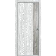 Дверь межкомнатная "Future-708" Дуб патина серый, вставка Дуб винчестер серый, кромка-матовый хром
