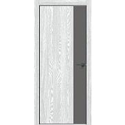 Дверь межкомнатная "Future-708" Дуб патина серый, вставка Медиум грей, кромка-чёрная матовая