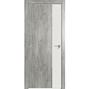 Дверь межкомнатная "Future-708" Дуб винчестер серый, вставка Белоснежно матовая, кромка-матовый хром