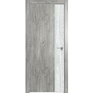 Дверь межкомнатная "Future-708" Дуб винчестер серый, вставка Дуб патина серый, кромка-матовый хром