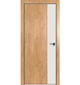 Дверь межкомнатная Future-708 ПВХ, Дуб Винчестер светлый, глухая, кромка алюминиевая черная матовая, каркасно-щитовая